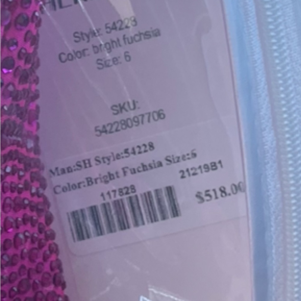 Sherri Hill bright fuchsia sequin dress size 6